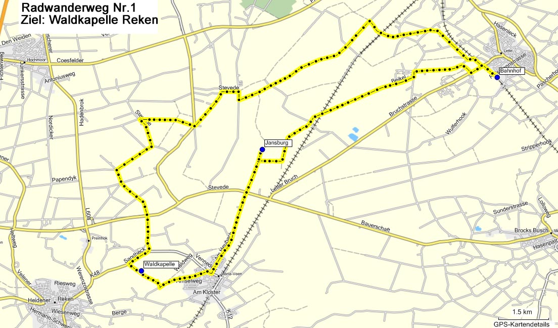 Radwanderweg 1 Waldkapelle Karte